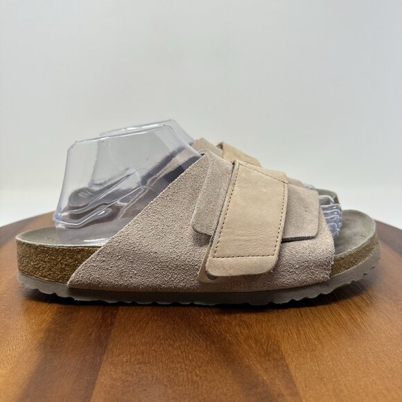 Birkenstock Kyoto Sandals Womens Size 10 Mens 8 EU 41 Tan Nubuck Medium - Picture 1 of 13